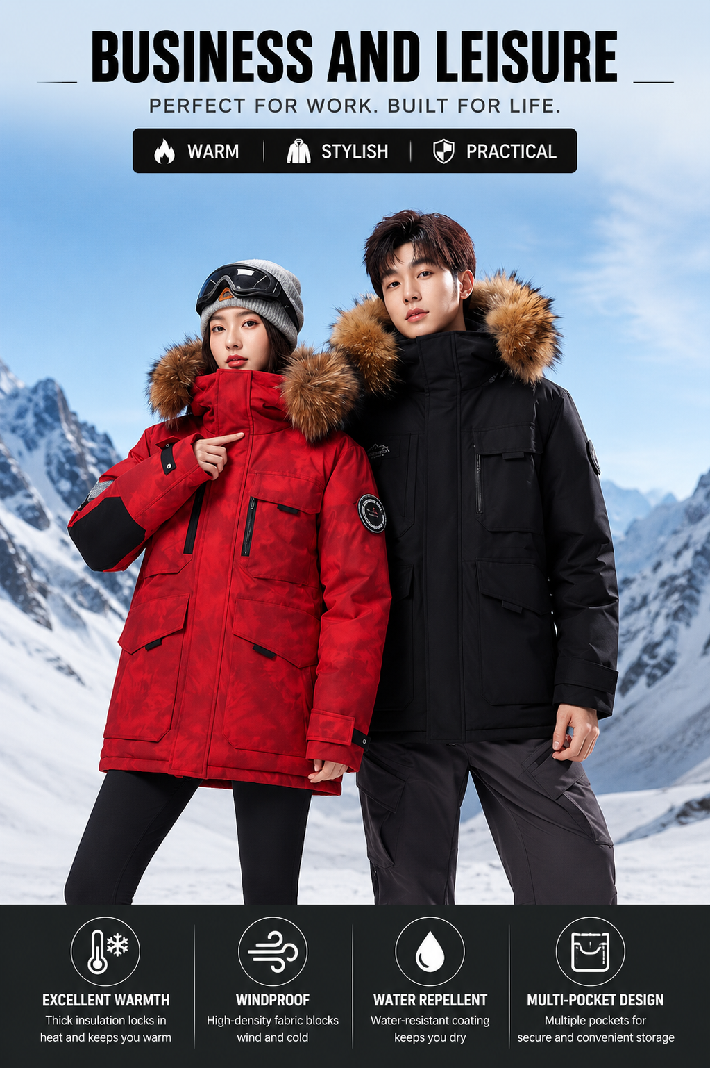 2025 Premium Extreme Cold Goose Down Parka – Heavyweight Insulated Winter Jacket for Men & Women