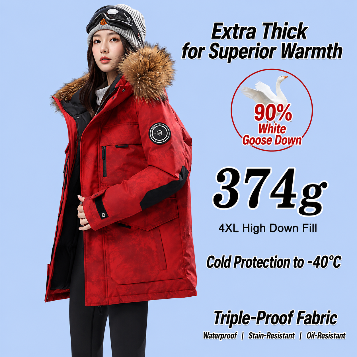 2025 Premium Extreme Cold Goose Down Parka – Heavyweight Insulated Winter Jacket for Men & Women
