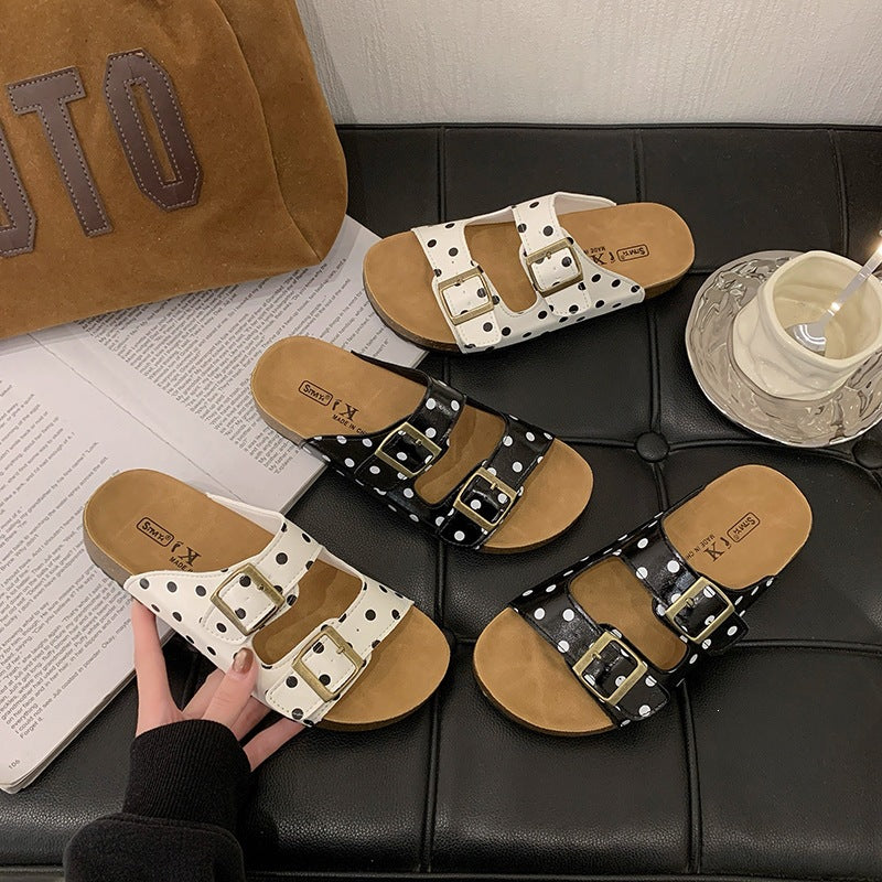 Women's Retro Double-Buckle Comfort Sandals – Ergonomic Cork Footbed for Everyday Wear