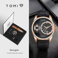 TOMI Men's Quartz Fashion Watch – Creative Dial Business Wristwatch with Gift Box