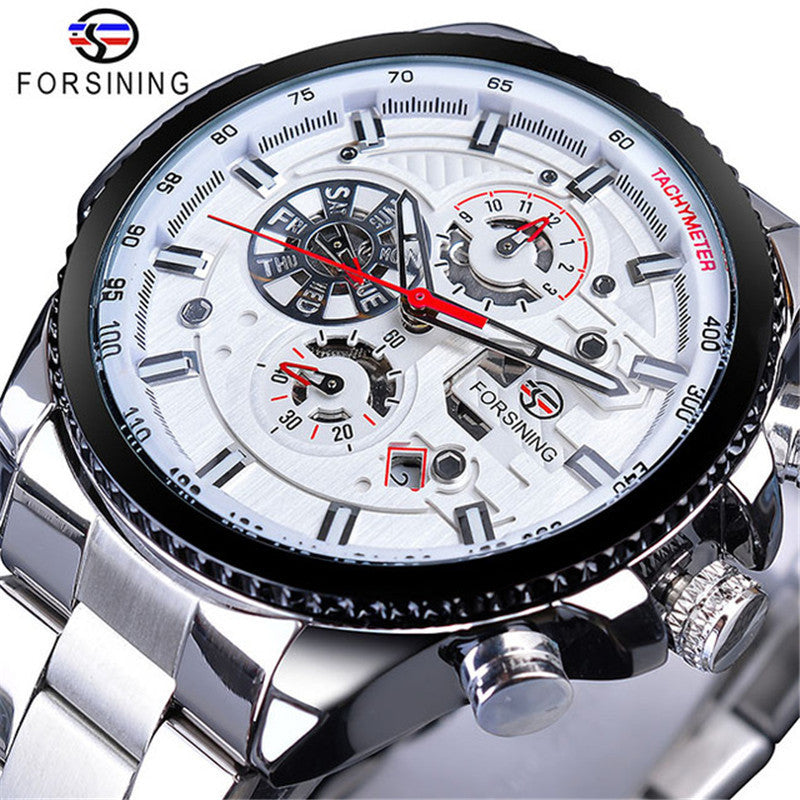 Forsining Men's Automatic Mechanical Watch – Multifunction Waterproof Luxury Skeleton Wristwatch