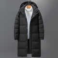 Men’s Long Hooded Down Jacket – Windproof Winter Coat